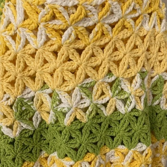 Vintage Handmade Quilt Granny Crotchet Large Crossbody Shopping Bag - Picture 4 of 13